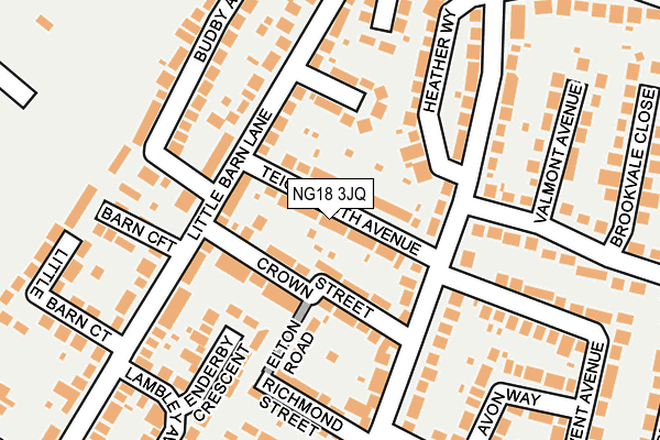 NG18 3JQ map - OS OpenMap – Local (Ordnance Survey)