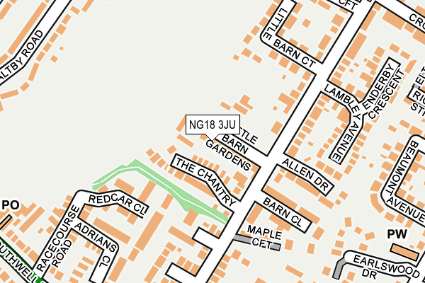 NG18 3JU map - OS OpenMap – Local (Ordnance Survey)