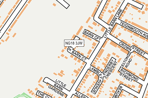 NG18 3JW map - OS OpenMap – Local (Ordnance Survey)