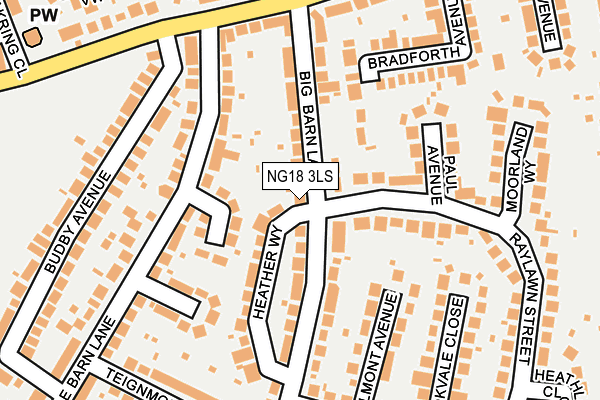 NG18 3LS map - OS OpenMap – Local (Ordnance Survey)