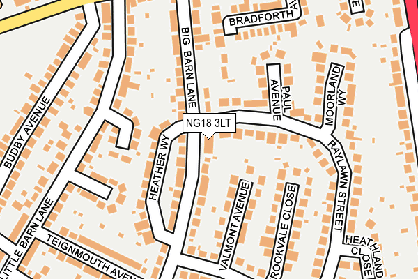 NG18 3LT map - OS OpenMap – Local (Ordnance Survey)