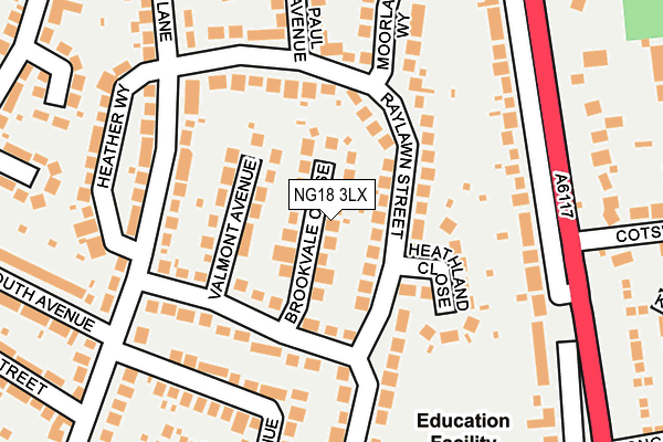 NG18 3LX map - OS OpenMap – Local (Ordnance Survey)