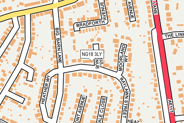 NG18 3LY map - OS OpenMap – Local (Ordnance Survey)