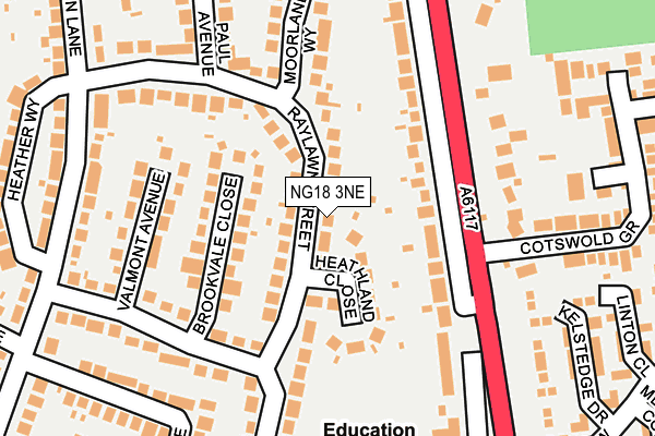 NG18 3NE map - OS OpenMap – Local (Ordnance Survey)