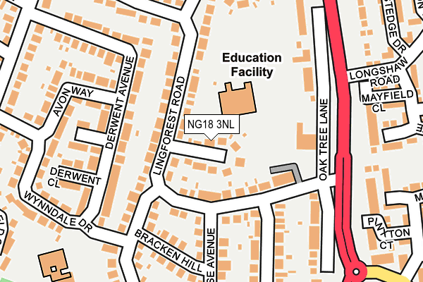 NG18 3NL map - OS OpenMap – Local (Ordnance Survey)