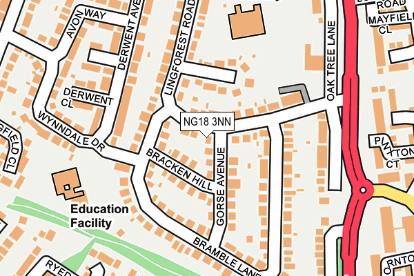 NG18 3NN map - OS OpenMap – Local (Ordnance Survey)