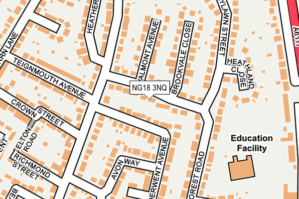 NG18 3NQ map - OS OpenMap – Local (Ordnance Survey)