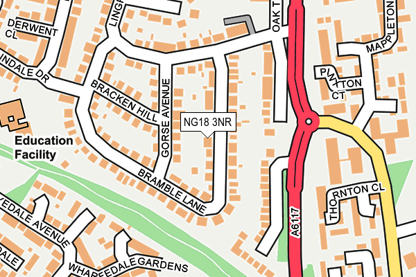 NG18 3NR map - OS OpenMap – Local (Ordnance Survey)