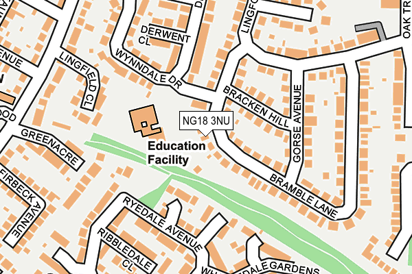 NG18 3NU map - OS OpenMap – Local (Ordnance Survey)