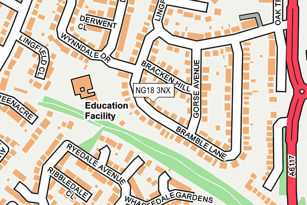 NG18 3NX map - OS OpenMap – Local (Ordnance Survey)