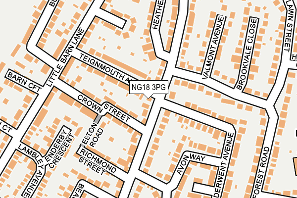 NG18 3PG map - OS OpenMap – Local (Ordnance Survey)