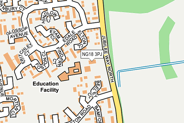 NG18 3PJ map - OS OpenMap – Local (Ordnance Survey)