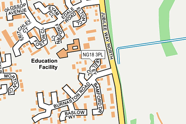 NG18 3PL map - OS OpenMap – Local (Ordnance Survey)