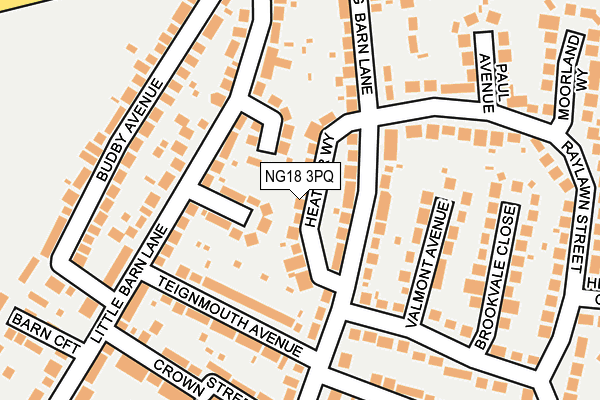 NG18 3PQ map - OS OpenMap – Local (Ordnance Survey)