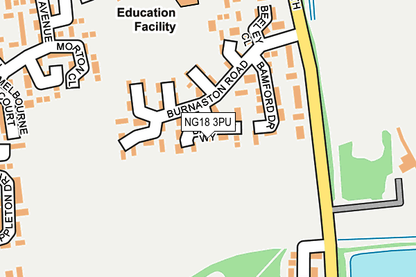 NG18 3PU map - OS OpenMap – Local (Ordnance Survey)