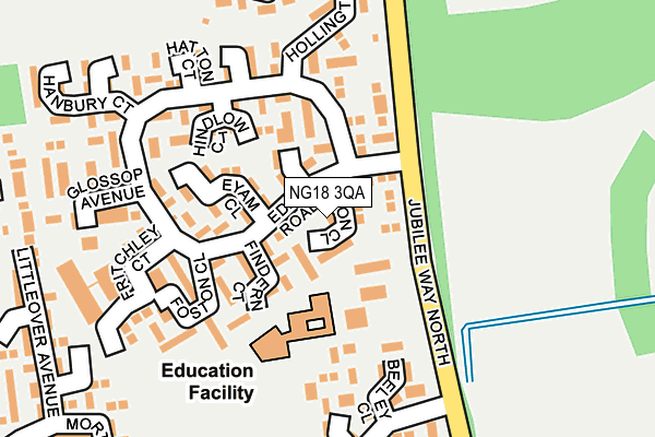 NG18 3QA map - OS OpenMap – Local (Ordnance Survey)