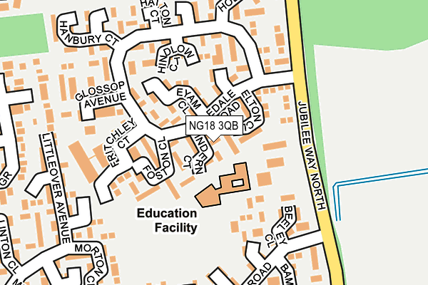 NG18 3QB map - OS OpenMap – Local (Ordnance Survey)