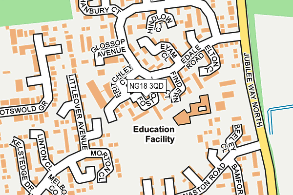 NG18 3QD map - OS OpenMap – Local (Ordnance Survey)