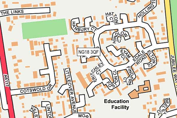 NG18 3QF map - OS OpenMap – Local (Ordnance Survey)