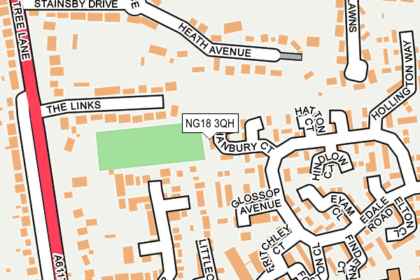 NG18 3QH map - OS OpenMap – Local (Ordnance Survey)