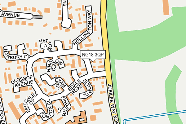 NG18 3QP map - OS OpenMap – Local (Ordnance Survey)