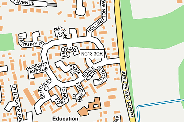 NG18 3QR map - OS OpenMap – Local (Ordnance Survey)