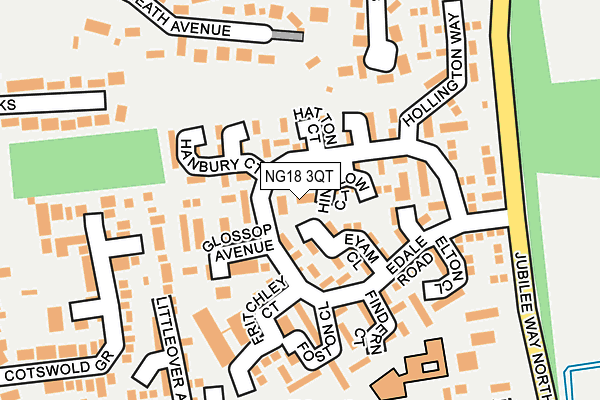 NG18 3QT map - OS OpenMap – Local (Ordnance Survey)