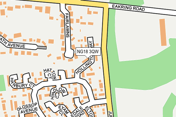 NG18 3QW map - OS OpenMap – Local (Ordnance Survey)