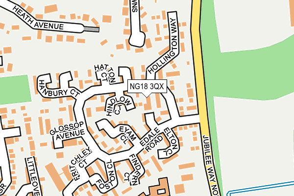 NG18 3QX map - OS OpenMap – Local (Ordnance Survey)