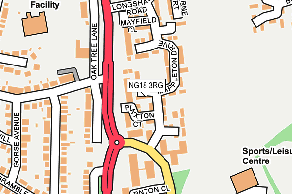 NG18 3RG map - OS OpenMap – Local (Ordnance Survey)