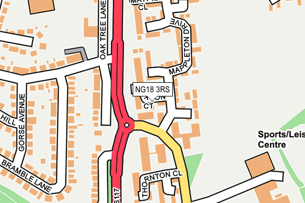 NG18 3RS map - OS OpenMap – Local (Ordnance Survey)