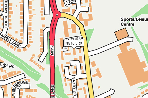 NG18 3RX map - OS OpenMap – Local (Ordnance Survey)