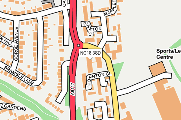 NG18 3SD map - OS OpenMap – Local (Ordnance Survey)