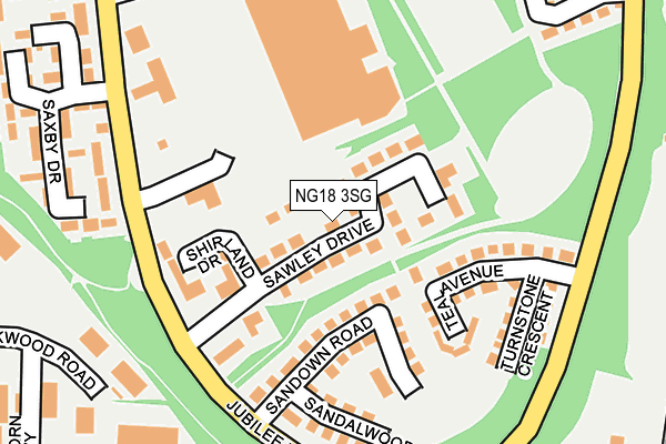 NG18 3SG map - OS OpenMap – Local (Ordnance Survey)