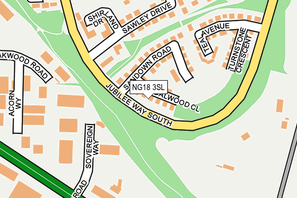 NG18 3SL map - OS OpenMap – Local (Ordnance Survey)