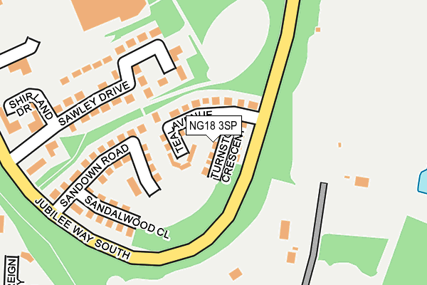 NG18 3SP map - OS OpenMap – Local (Ordnance Survey)