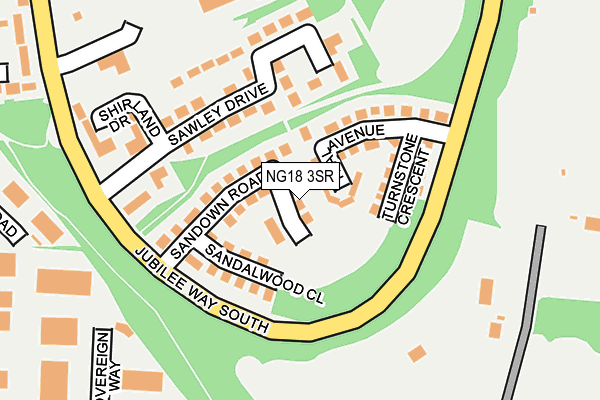 NG18 3SR map - OS OpenMap – Local (Ordnance Survey)