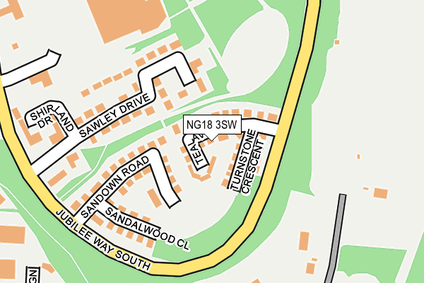 NG18 3SW map - OS OpenMap – Local (Ordnance Survey)