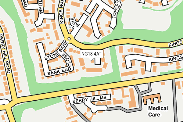 NG18 4AT map - OS OpenMap – Local (Ordnance Survey)