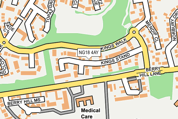 NG18 4AY map - OS OpenMap – Local (Ordnance Survey)