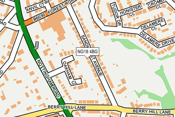 NG18 4BG map - OS OpenMap – Local (Ordnance Survey)