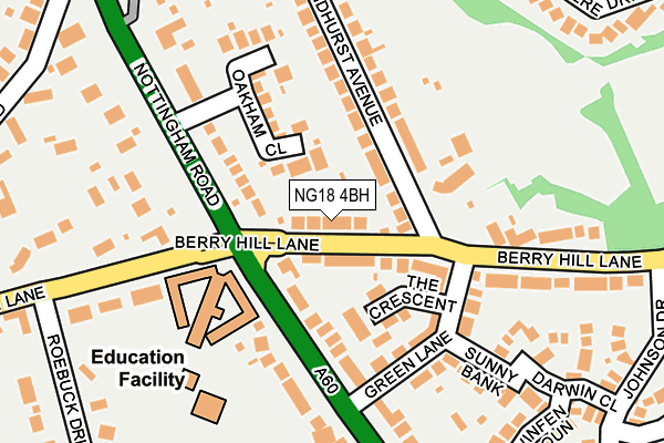 NG18 4BH map - OS OpenMap – Local (Ordnance Survey)