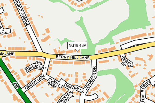 NG18 4BP map - OS OpenMap – Local (Ordnance Survey)