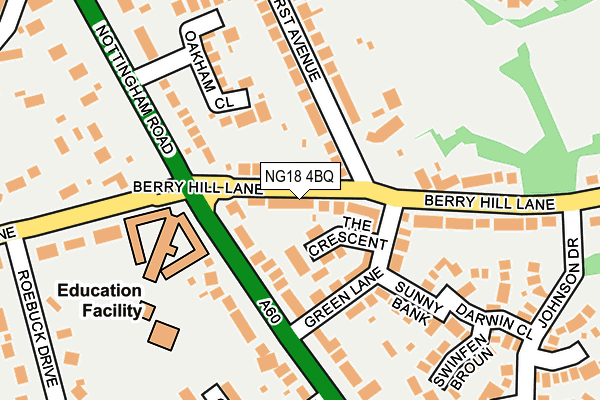 NG18 4BQ map - OS OpenMap – Local (Ordnance Survey)