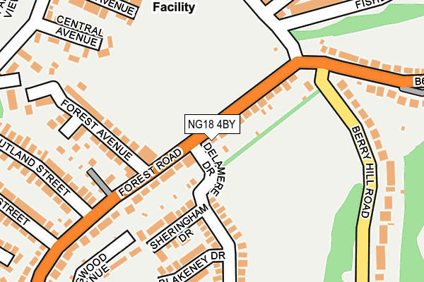 NG18 4BY map - OS OpenMap – Local (Ordnance Survey)