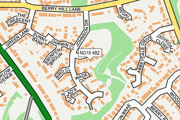 NG18 4BZ map - OS OpenMap – Local (Ordnance Survey)