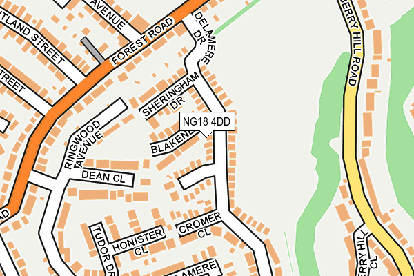 NG18 4DD map - OS OpenMap – Local (Ordnance Survey)