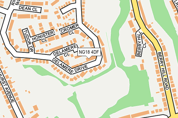 NG18 4DF map - OS OpenMap – Local (Ordnance Survey)