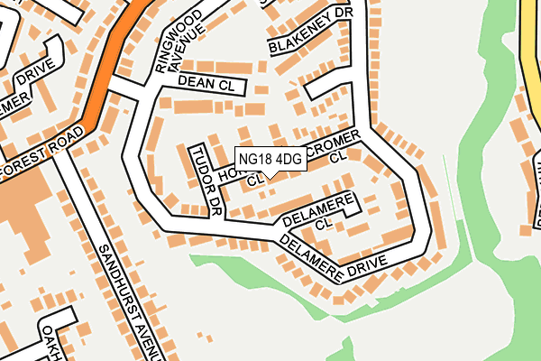 NG18 4DG map - OS OpenMap – Local (Ordnance Survey)