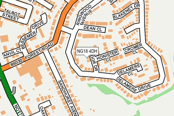 NG18 4DH map - OS OpenMap – Local (Ordnance Survey)